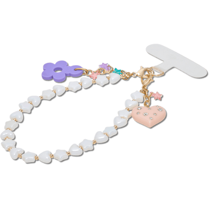Beaded Heart Flower Phone Wristlet - Crocs